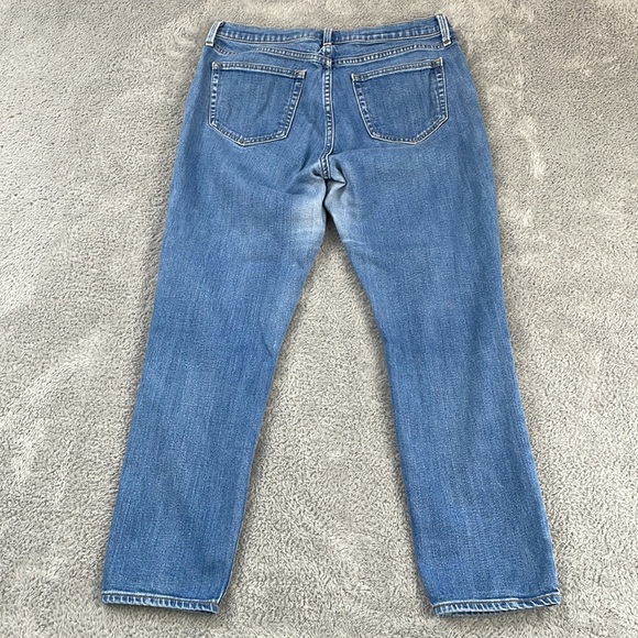 Gap Jeans Womens 30 Girlfriend Mid Rise Straight Ankle Medium Wash Stretch Denim - Picture 2 of 16